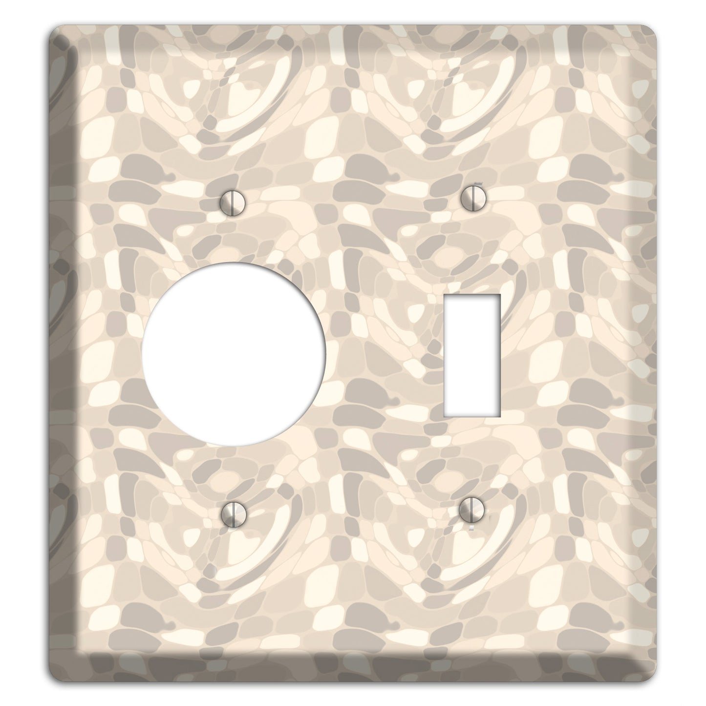 Beige Large Abstract Receptacle / Toggle Wallplate