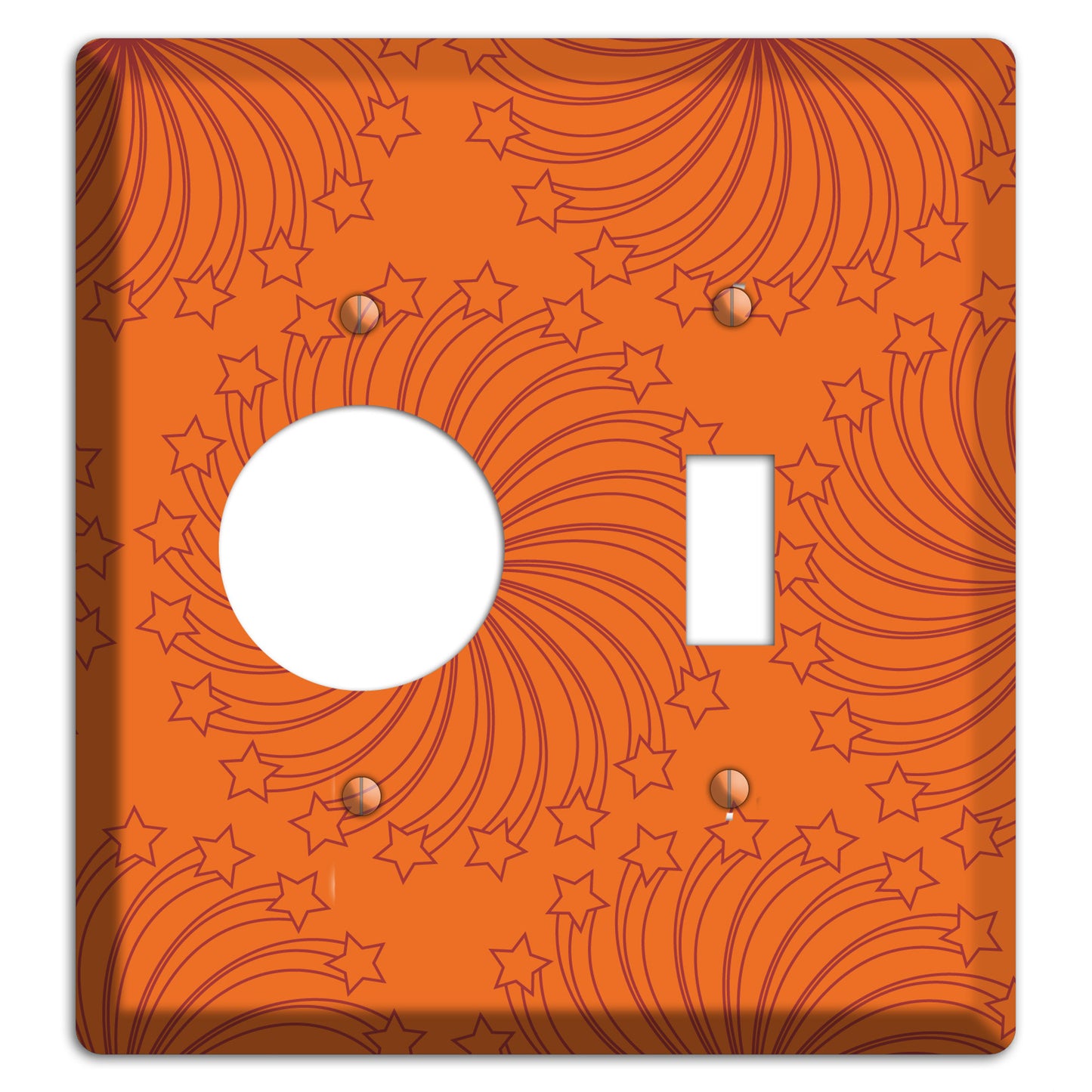 Multi Orange Star Swirl Receptacle / Toggle Wallplate