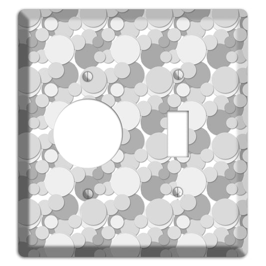 Multi Grey Bubble Dots Receptacle / Toggle Wallplate