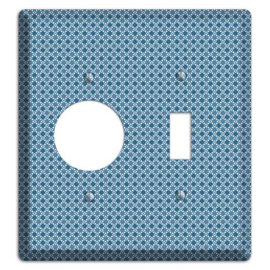 Multi Blue Checkered Foulard Receptacle / Toggle Wallplate