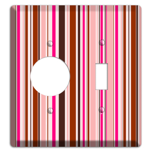 Pink Stripes Receptacle / Toggle Wallplate