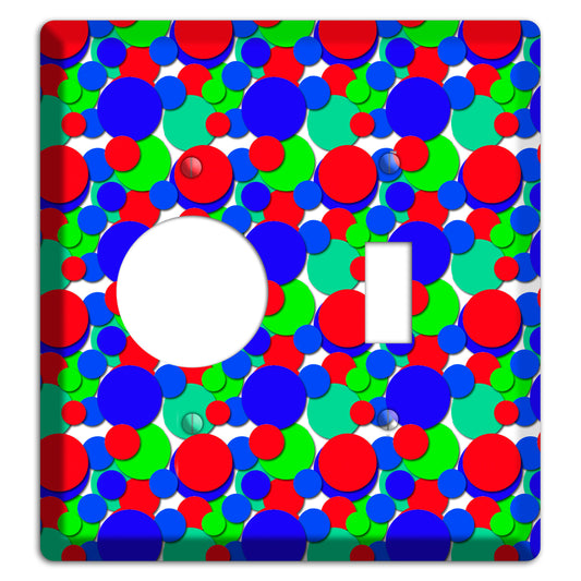 Red Blue Green Bubble Dots Receptacle / Toggle Wallplate