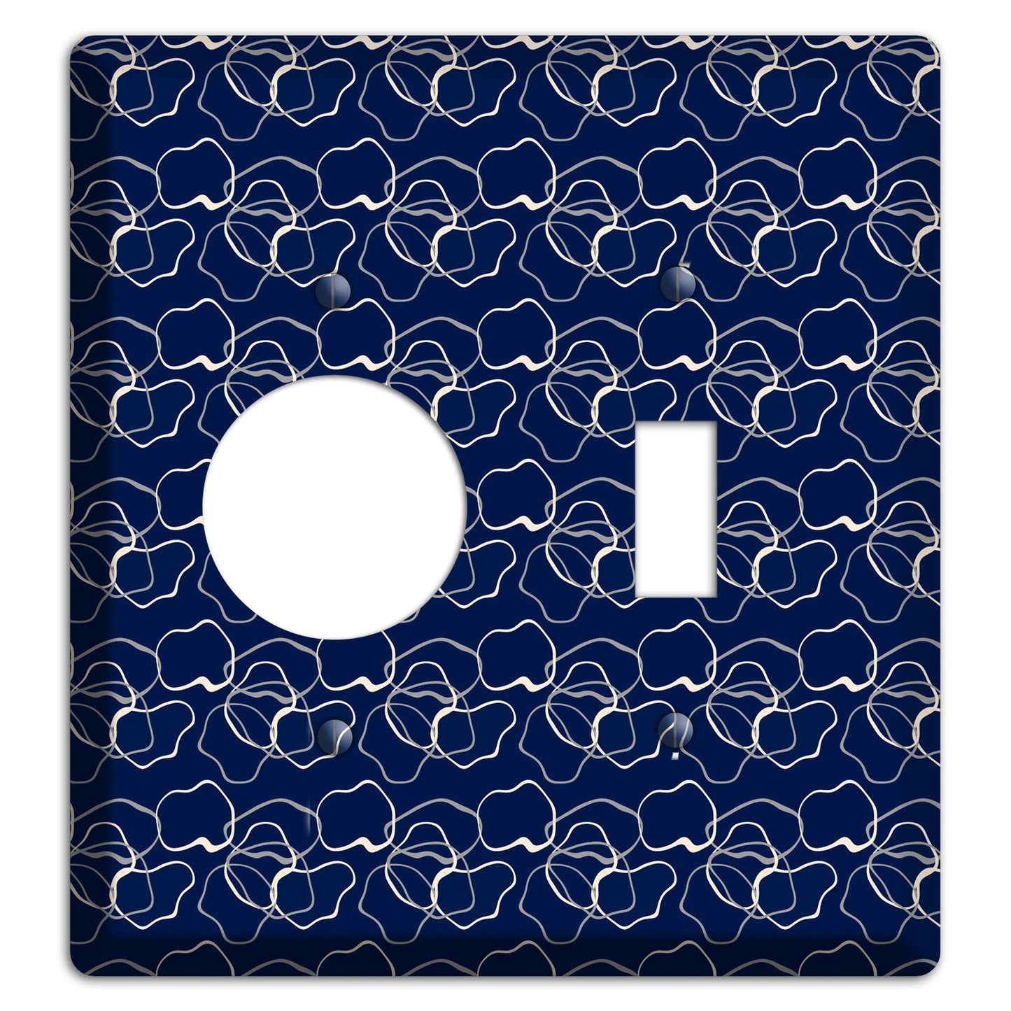 Blue with Irregular Circles Receptacle / Toggle Wallplate