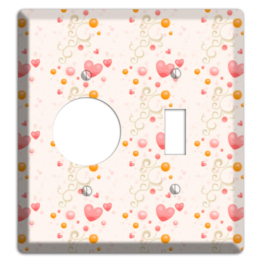 Bubbly Hearts Receptacle / Toggle Wallplate