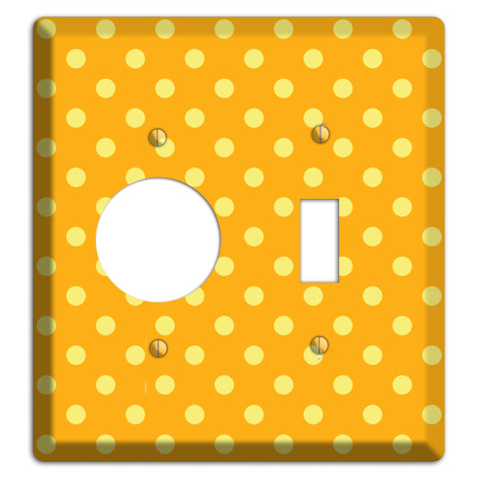 Orange and Yellow Polka Dot Receptacle / Toggle Wallplate