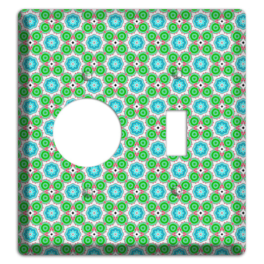 Green Foulard 5 Receptacle / Toggle Wallplate