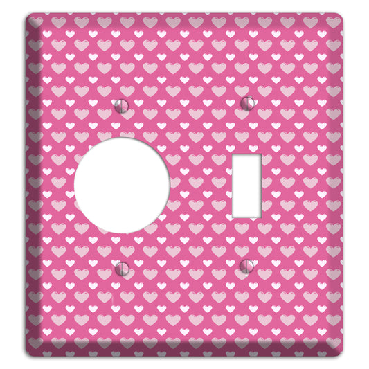 Tiled Small Hearts Receptacle / Toggle Wallplate