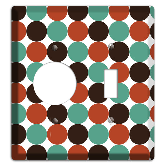 Black Teal Maroon Dots Receptacle / Toggle Wallplate