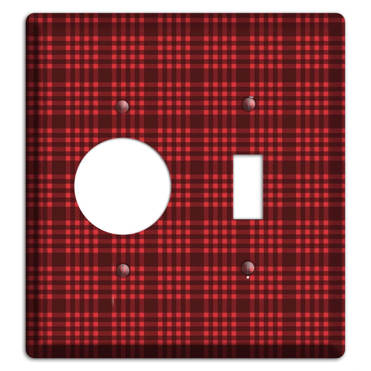 Maroon Plaid Receptacle / Toggle Wallplate