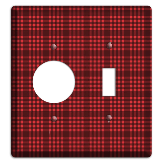 Maroon Plaid Receptacle / Toggle Wallplate