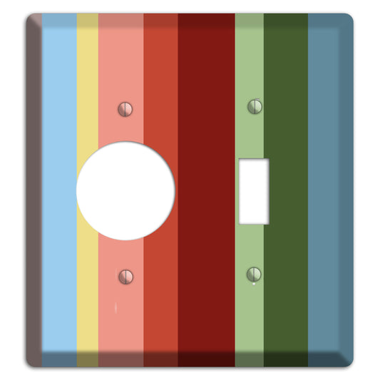 Multi Pastel Vertical Stripe Receptacle / Toggle Wallplate