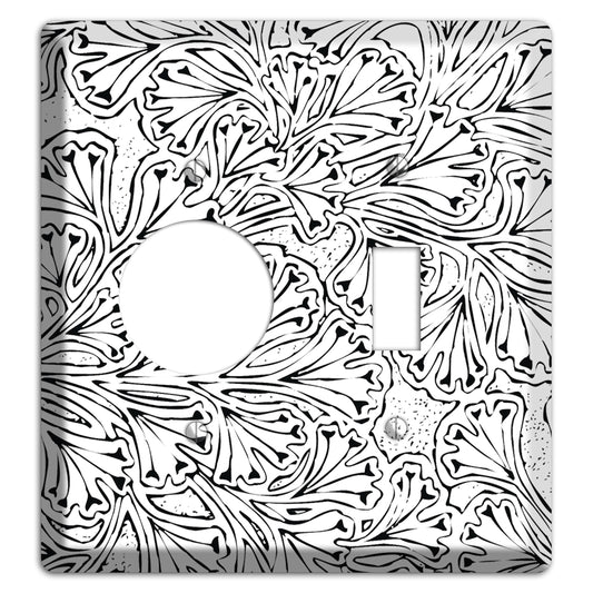 Deco Aqua Interlocking Floral Receptacle / Toggle Wallplate