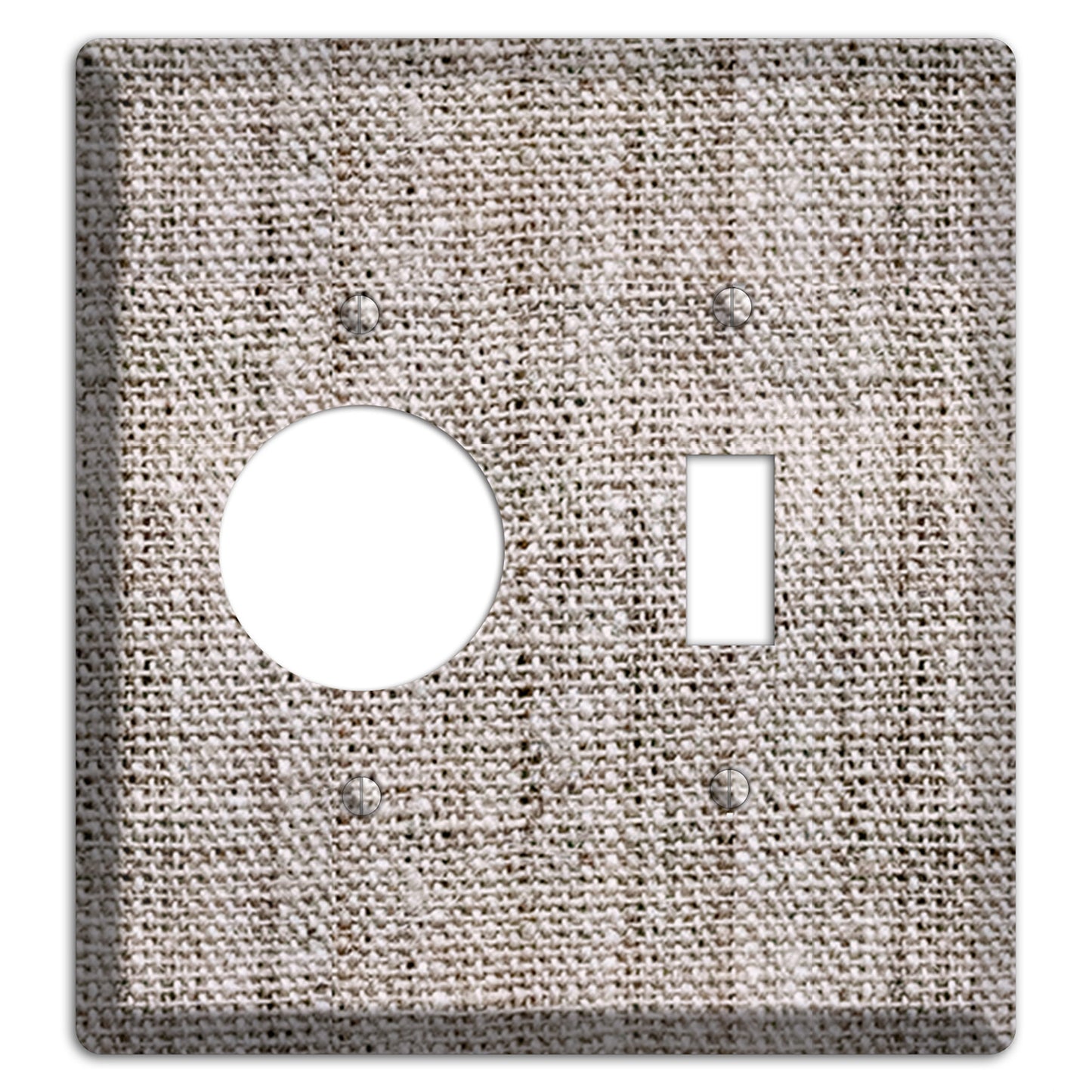 Natural Gray Burlap Receptacle / Toggle Wallplate