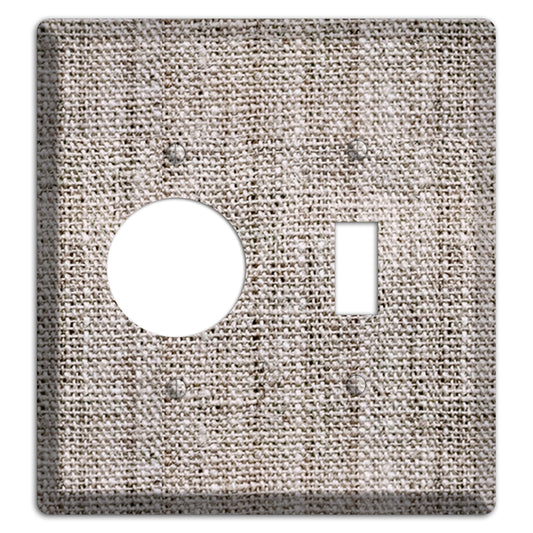 Natural Gray Burlap Receptacle / Toggle Wallplate