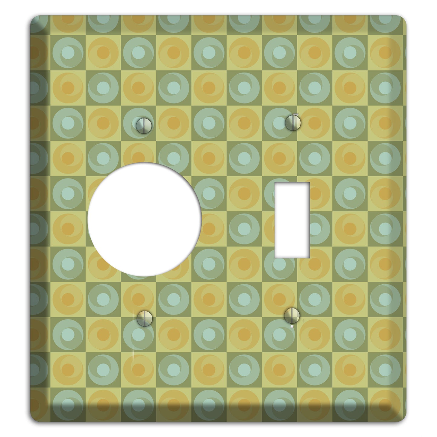 Green and Yellow Squares Receptacle / Toggle Wallplate