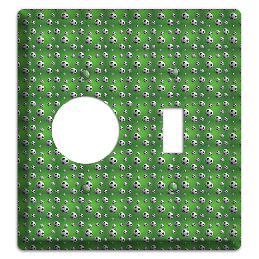 Green with Soccer Balls Receptacle / Toggle Wallplate