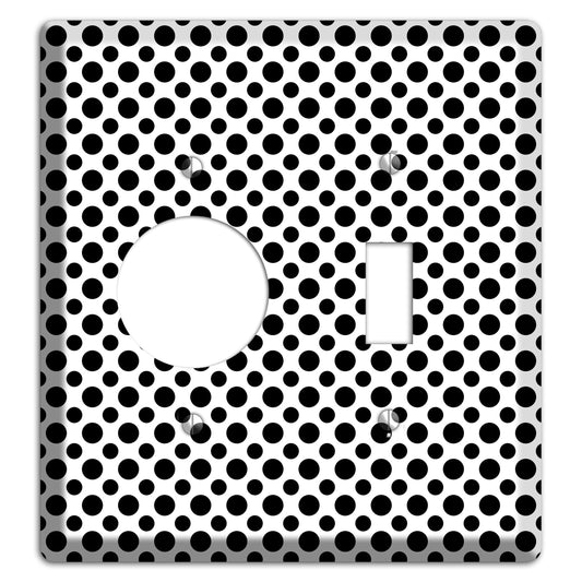 White with Black Multi Small Polka Dots Receptacle / Toggle Wallplate