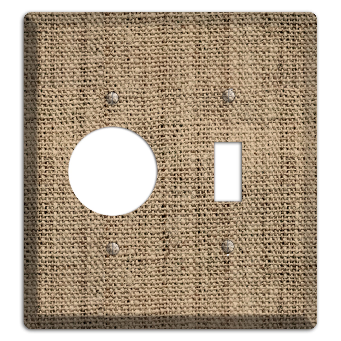 Donkey Brown Burlap Receptacle / Toggle Wallplate