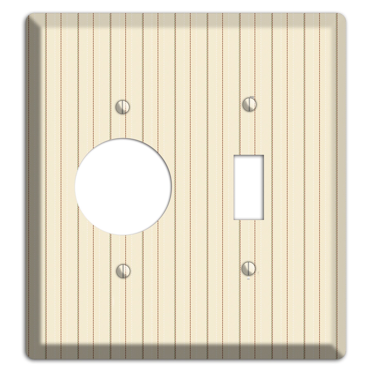 Off White Pinstripe Receptacle / Toggle Wallplate