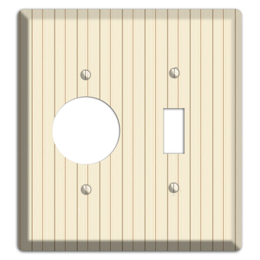 Off White Pinstripe Receptacle / Toggle Wallplate