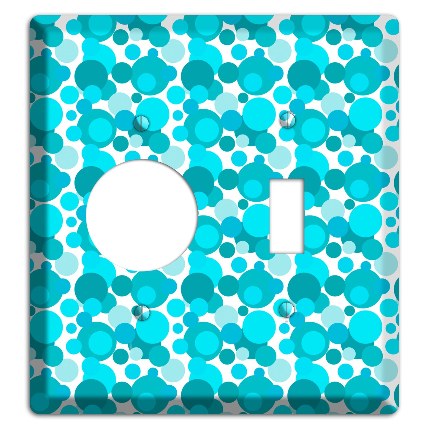 Multi Turquoise Bubble Dots Receptacle / Toggle Wallplate