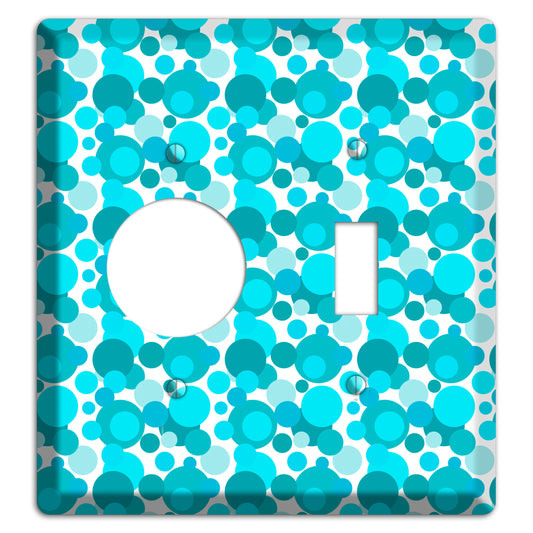 Multi Turquoise Bubble Dots Receptacle / Toggle Wallplate