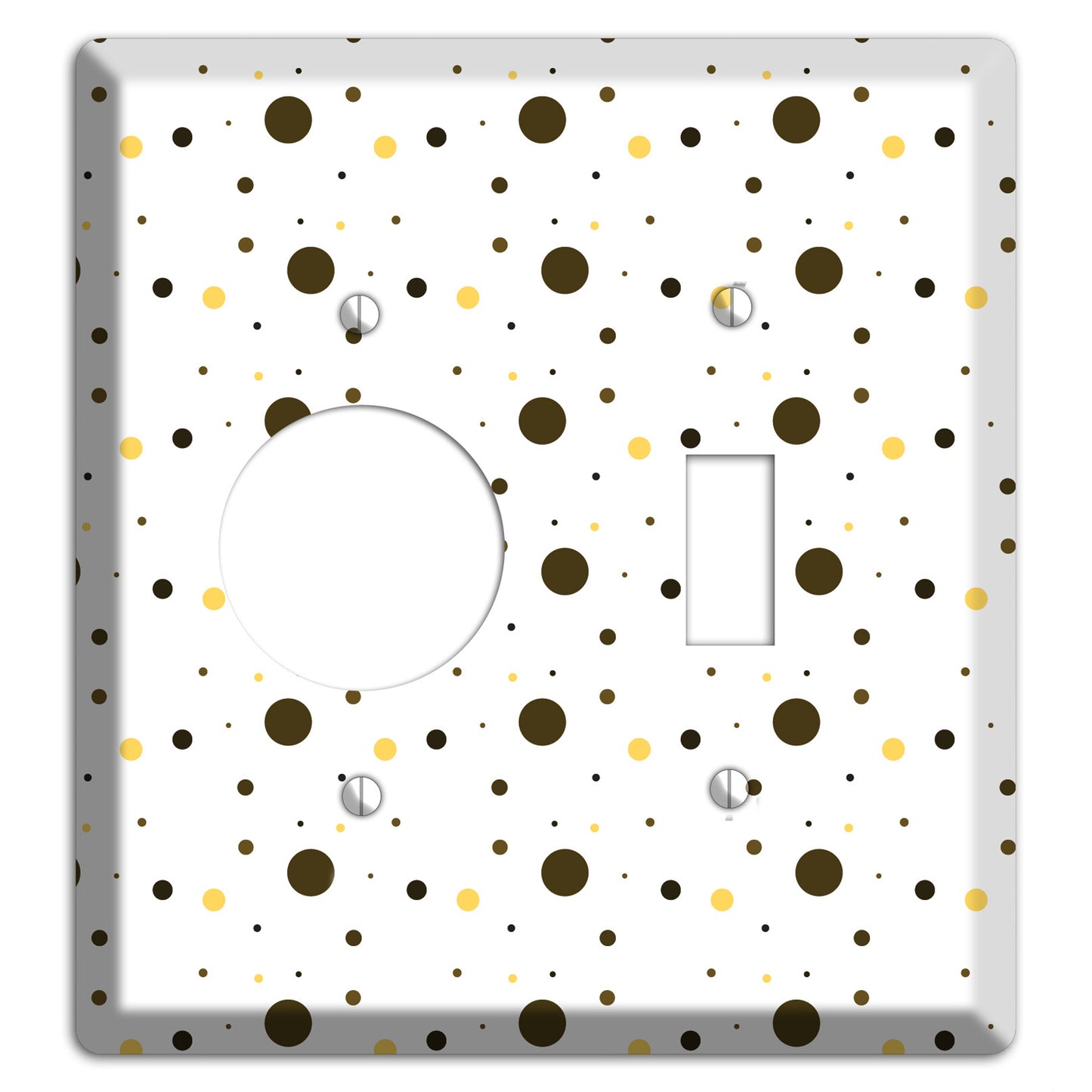 White with Black and Yellow Tiny Dots Receptacle / Toggle Wallplate