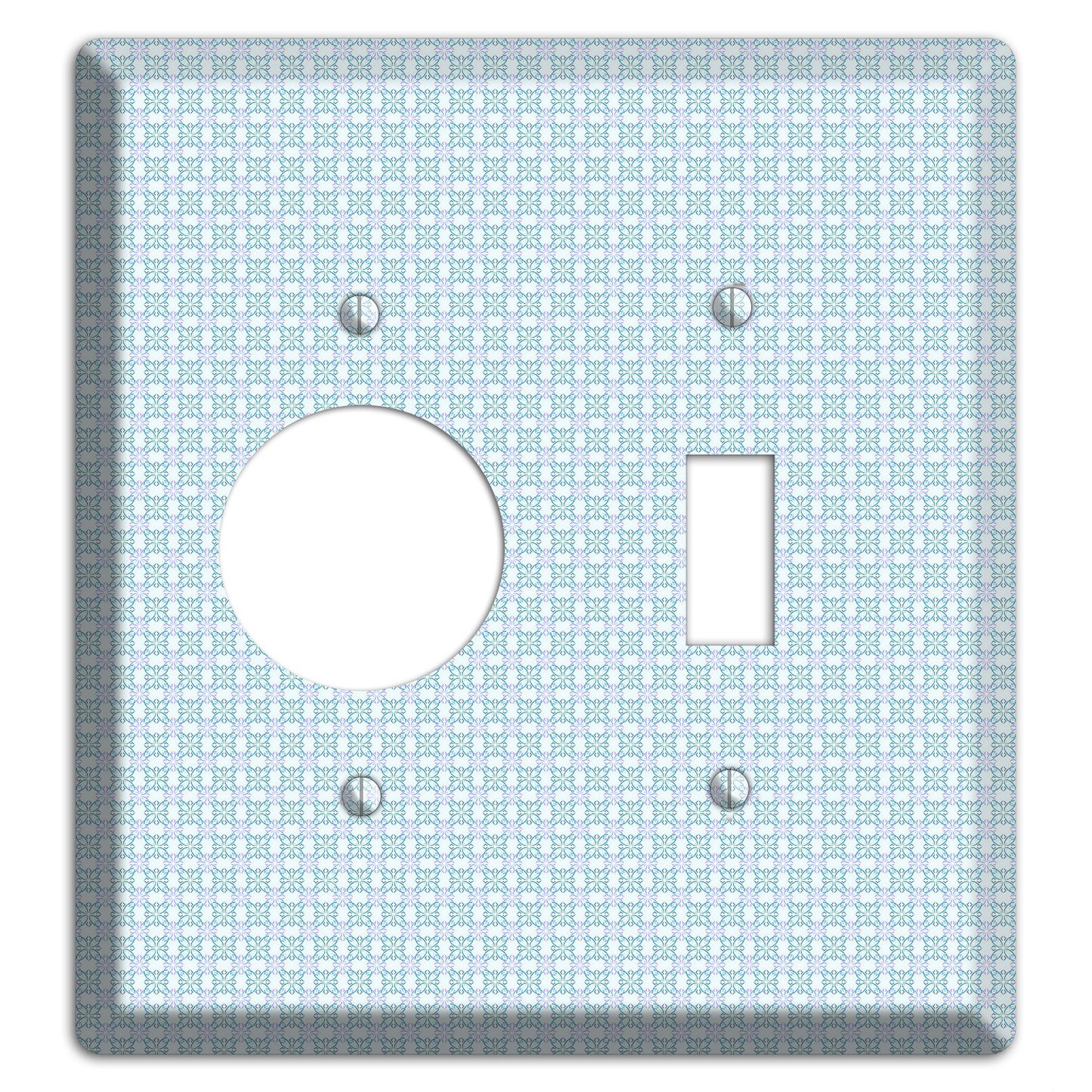 Light Blue and Lavender Tiled Tiny Arabesque Receptacle / Toggle Wallplate