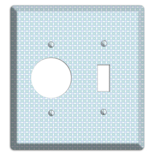 Light Blue and Lavender Tiled Tiny Arabesque Receptacle / Toggle Wallplate