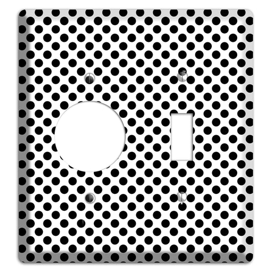 White with Black Packed Small Polka Dots Receptacle / Toggle Wallplate