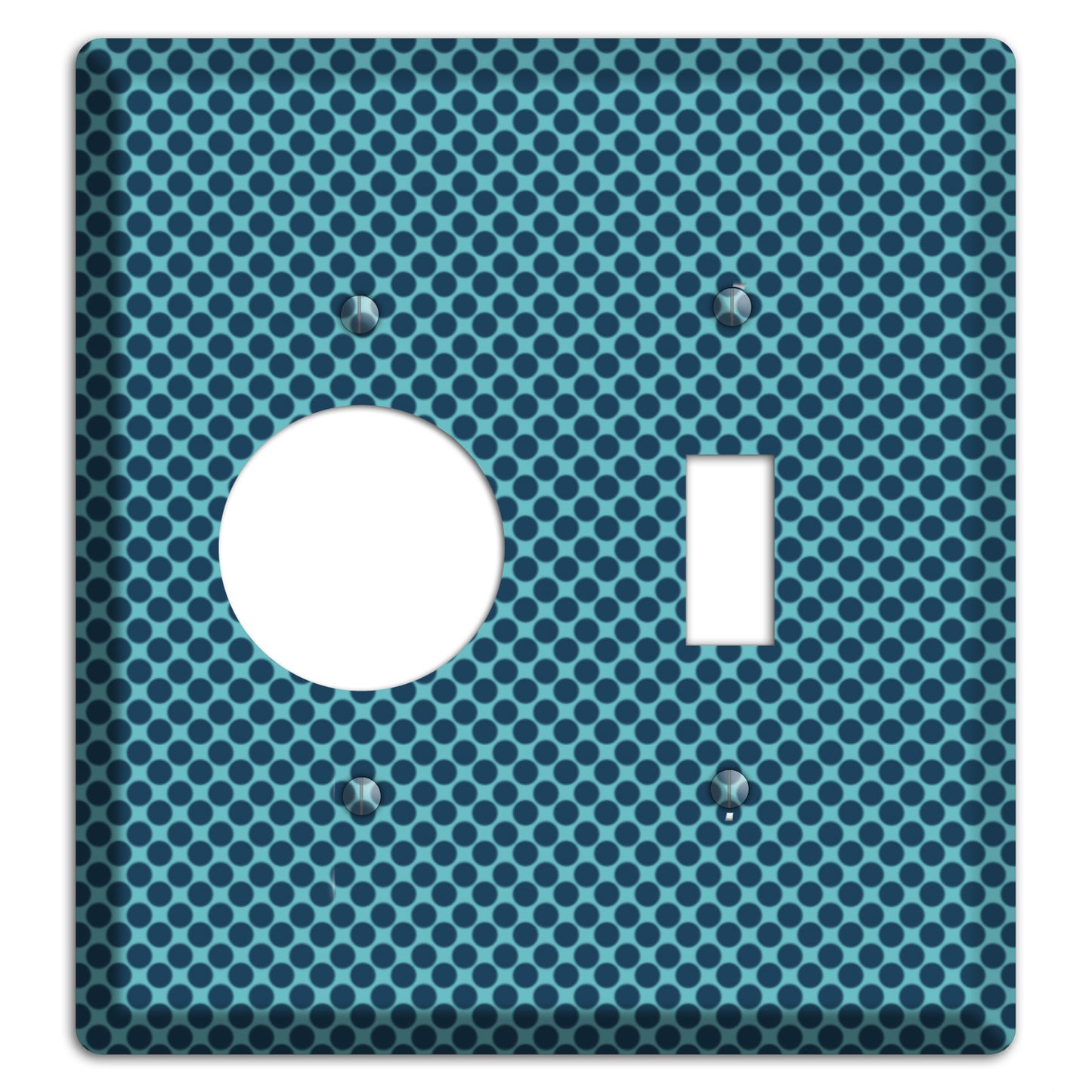 Turquoise with Blue Packed Polka Dots Receptacle / Toggle Wallplate