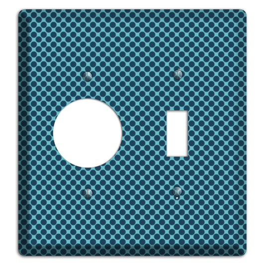 Turquoise with Blue Packed Polka Dots Receptacle / Toggle Wallplate