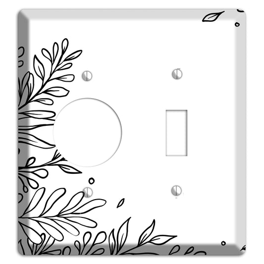 Hand-Drawn Floral 8 Receptacle / Toggle Wallplate