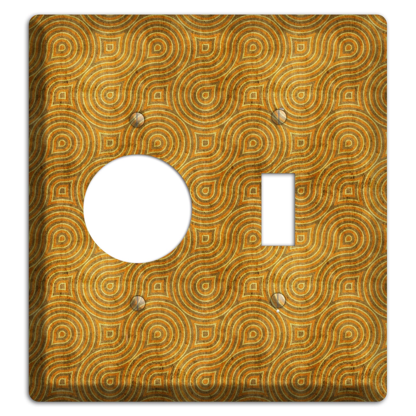 Mustard Swirl Receptacle / Toggle Wallplate