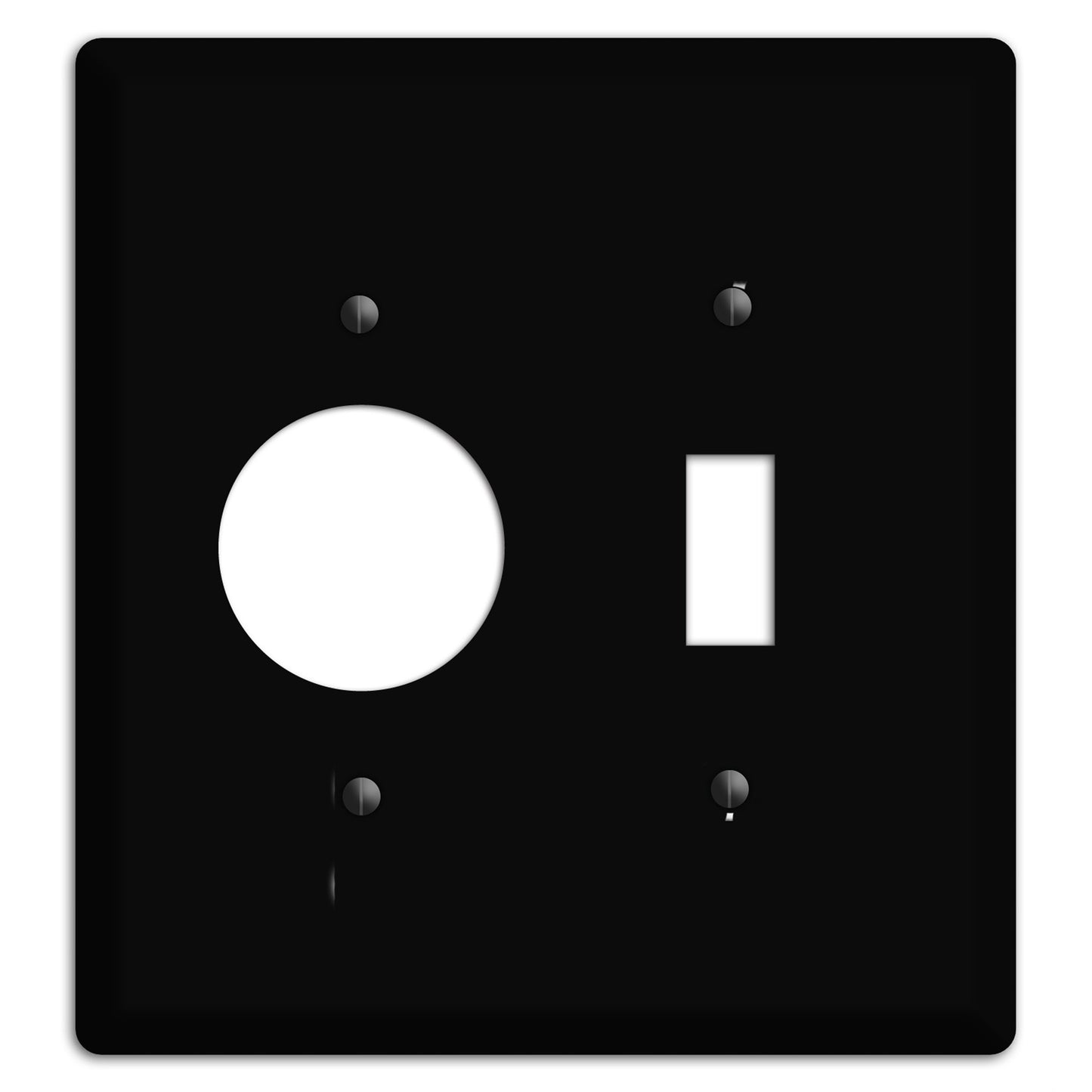 Satin Black Metal Receptacle / Toggle Wallplate