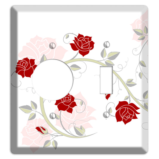 Red Rose Receptacle / Toggle Wallplate