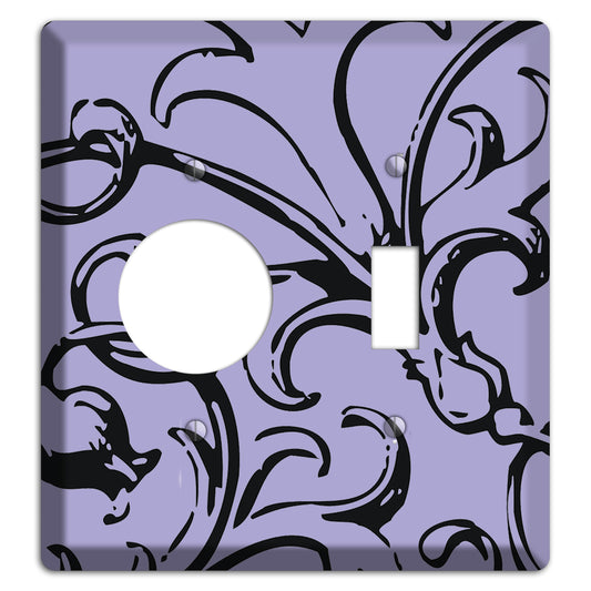 Victorian Lilac Receptacle / Toggle Wallplate