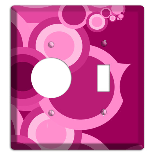 Pink and Fuschia Circles Receptacle / Toggle Wallplate