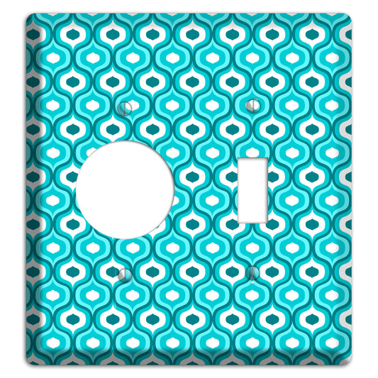 Multi Turquoise Double Scallop Receptacle / Toggle Wallplate