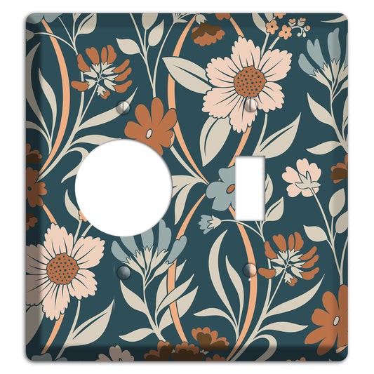 Summer Floral 1 Receptacle / Toggle Wallplate