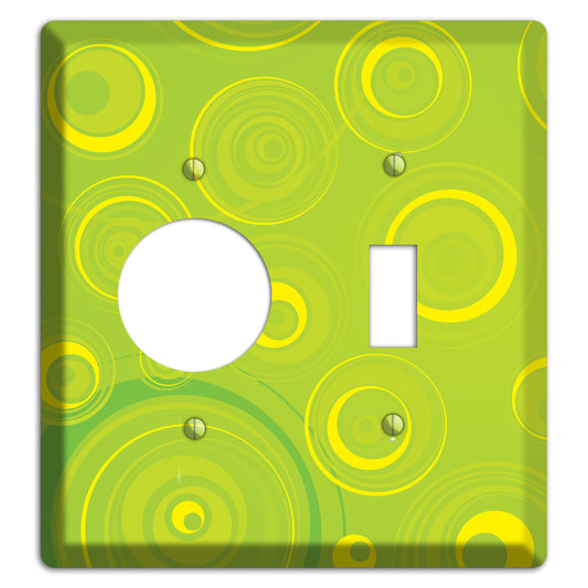 Green-yellow Circles Receptacle / Toggle Wallplate