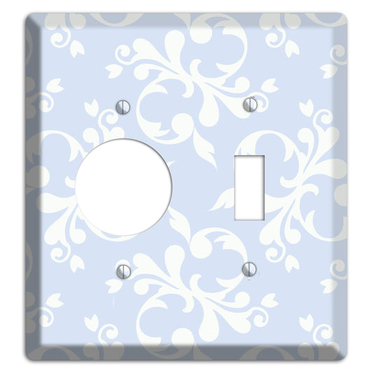 Light Blue Victorian Toile Receptacle / Toggle Wallplate