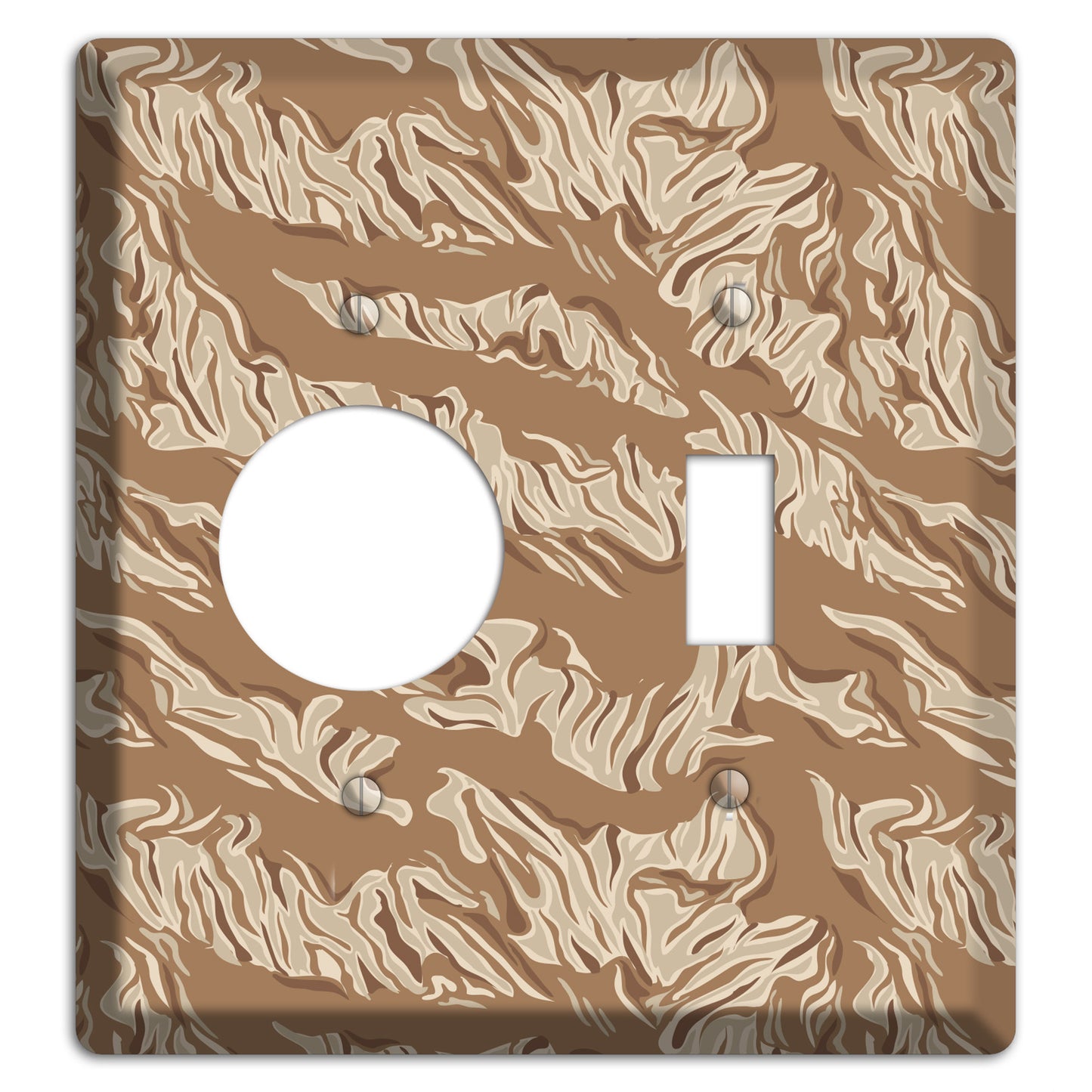 Desert Tiger Camo Receptacle / Toggle Wallplate