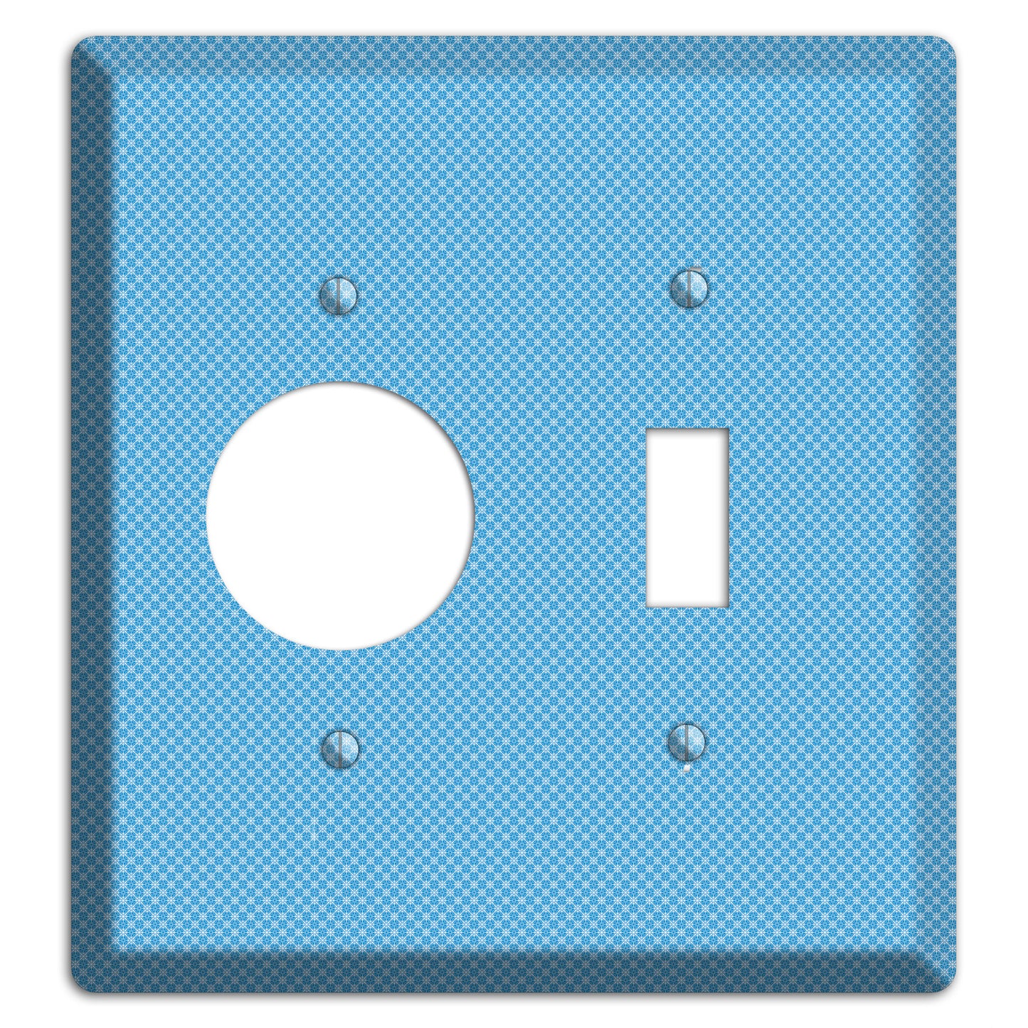 Light Blue Tiny Check Receptacle / Toggle Wallplate