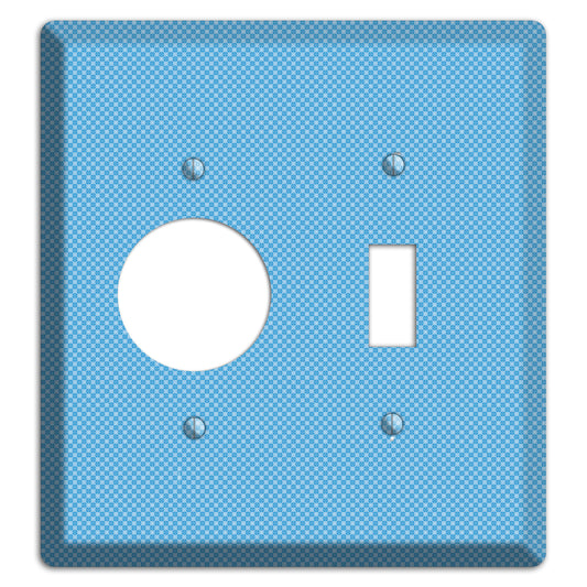 Light Blue Tiny Check Receptacle / Toggle Wallplate