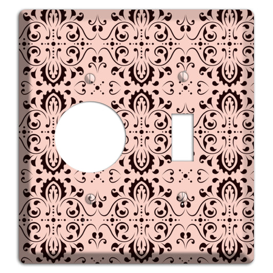 Coral Tapestry Cartouche Receptacle / Toggle Wallplate