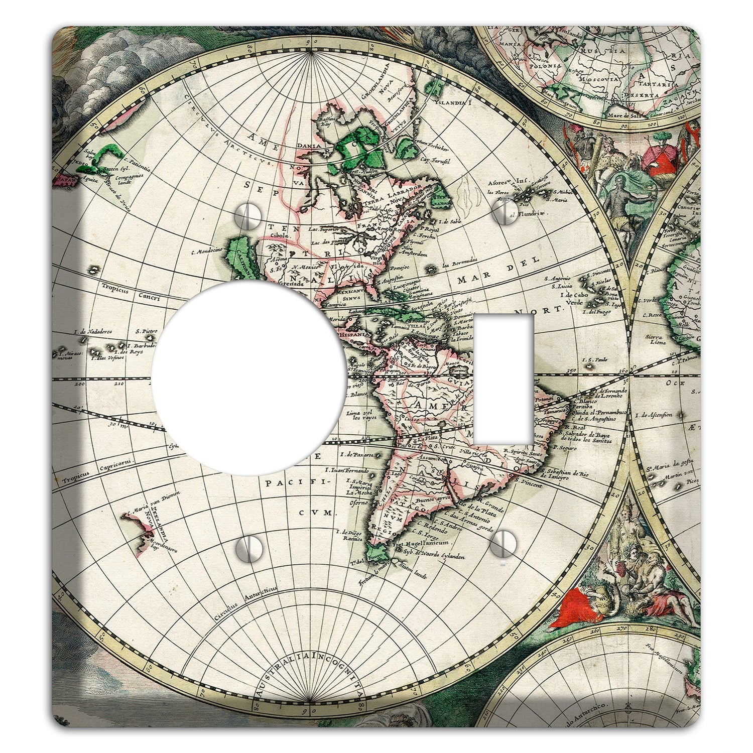 Global Map Receptacle / Toggle Wallplate