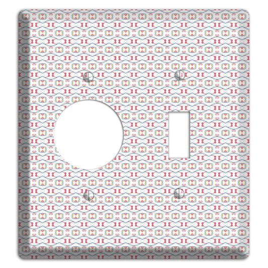 White with Red Tapestry Contour Receptacle / Toggle Wallplate