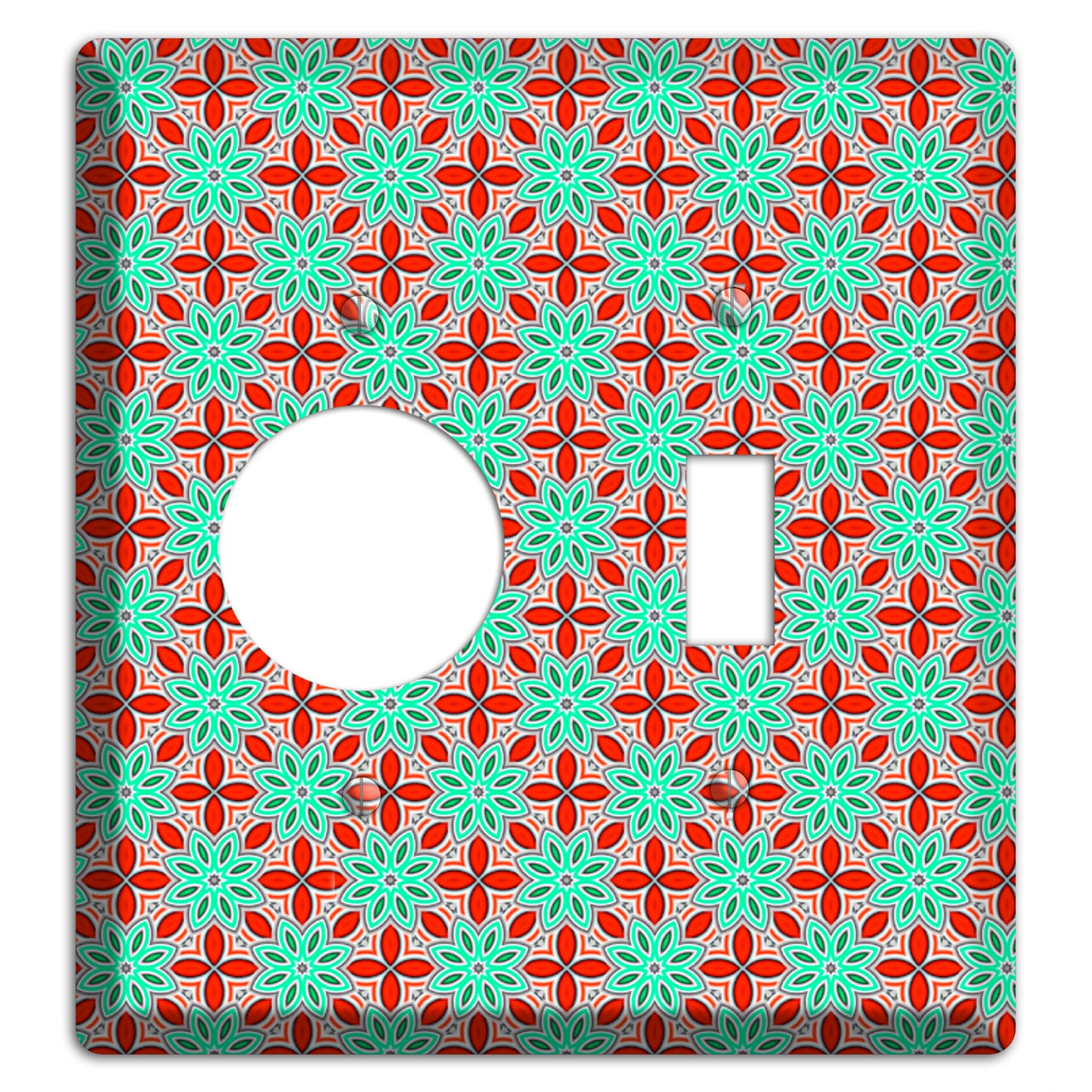 Green and Red Foulard 2 Receptacle / Toggle Wallplate