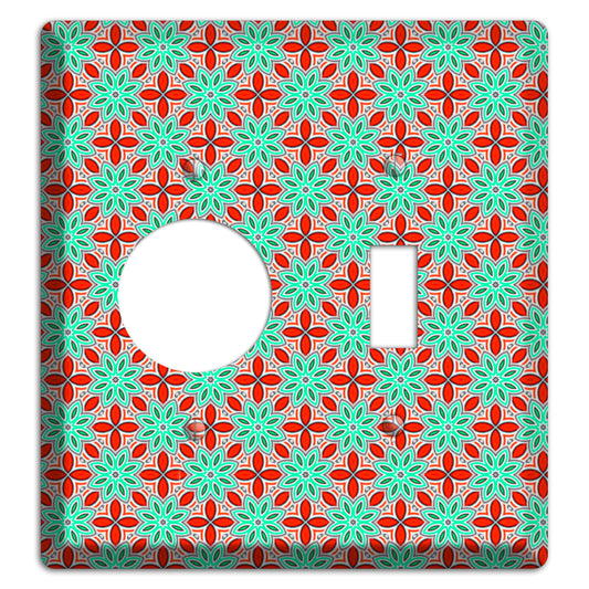 Green and Red Foulard 2 Receptacle / Toggle Wallplate